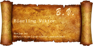 Bierling Viktor névjegykártya